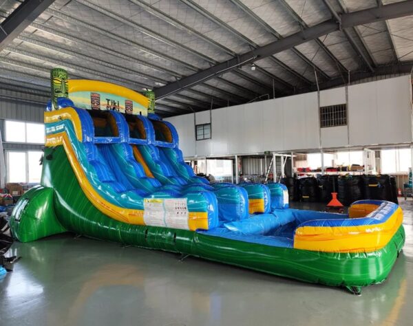 16' Tiki Shot Center Climb Double Lane Water Slide - Image 3
