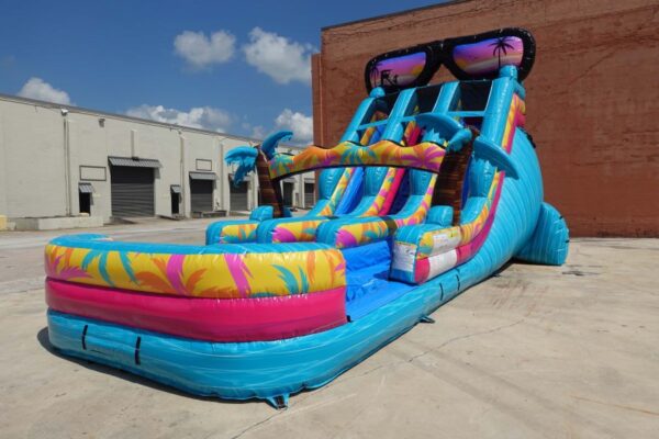 20' Miami Vice Double Lane Water Slide - Image 2