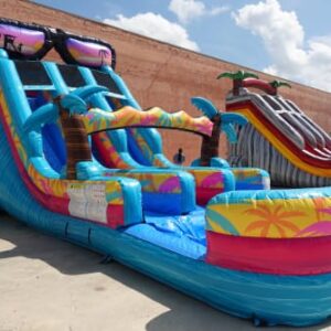 20' Miami Vice Double Lane Water Slide